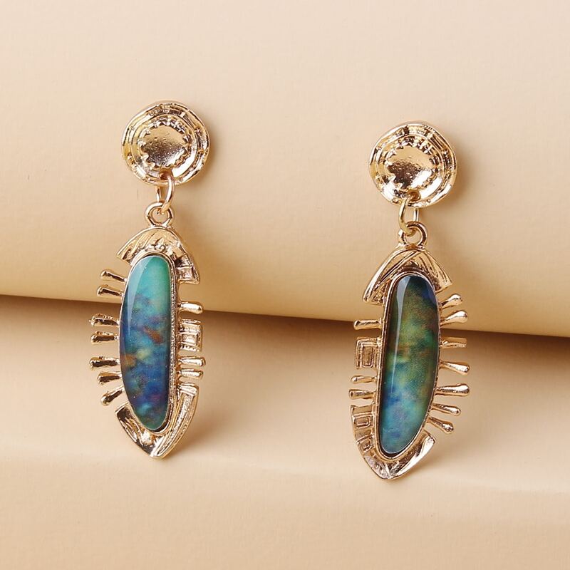 

Gemstone Drop Earrings, Gold