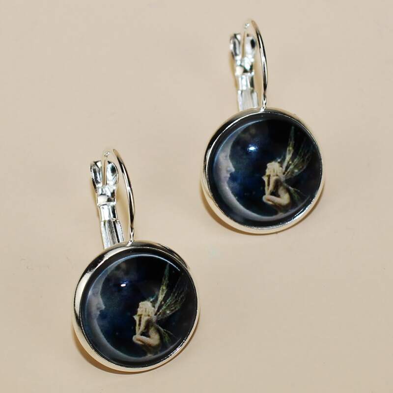 

Elves Round Drop Earrings, Navy blue