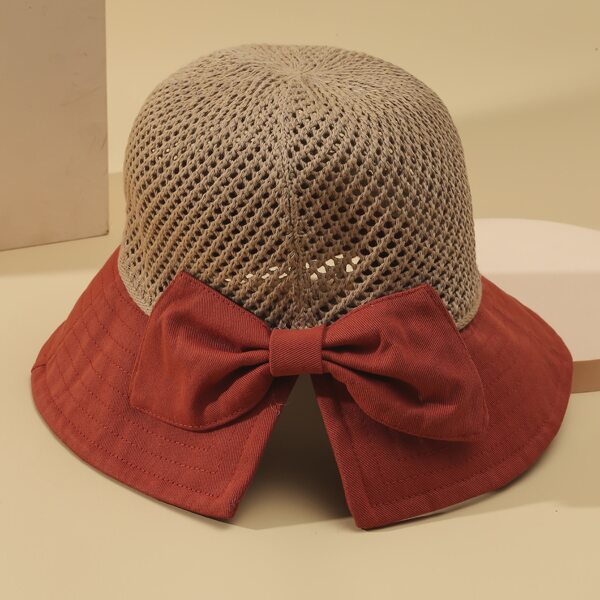

Bow Knot Decor Hollow Out Hat, Red