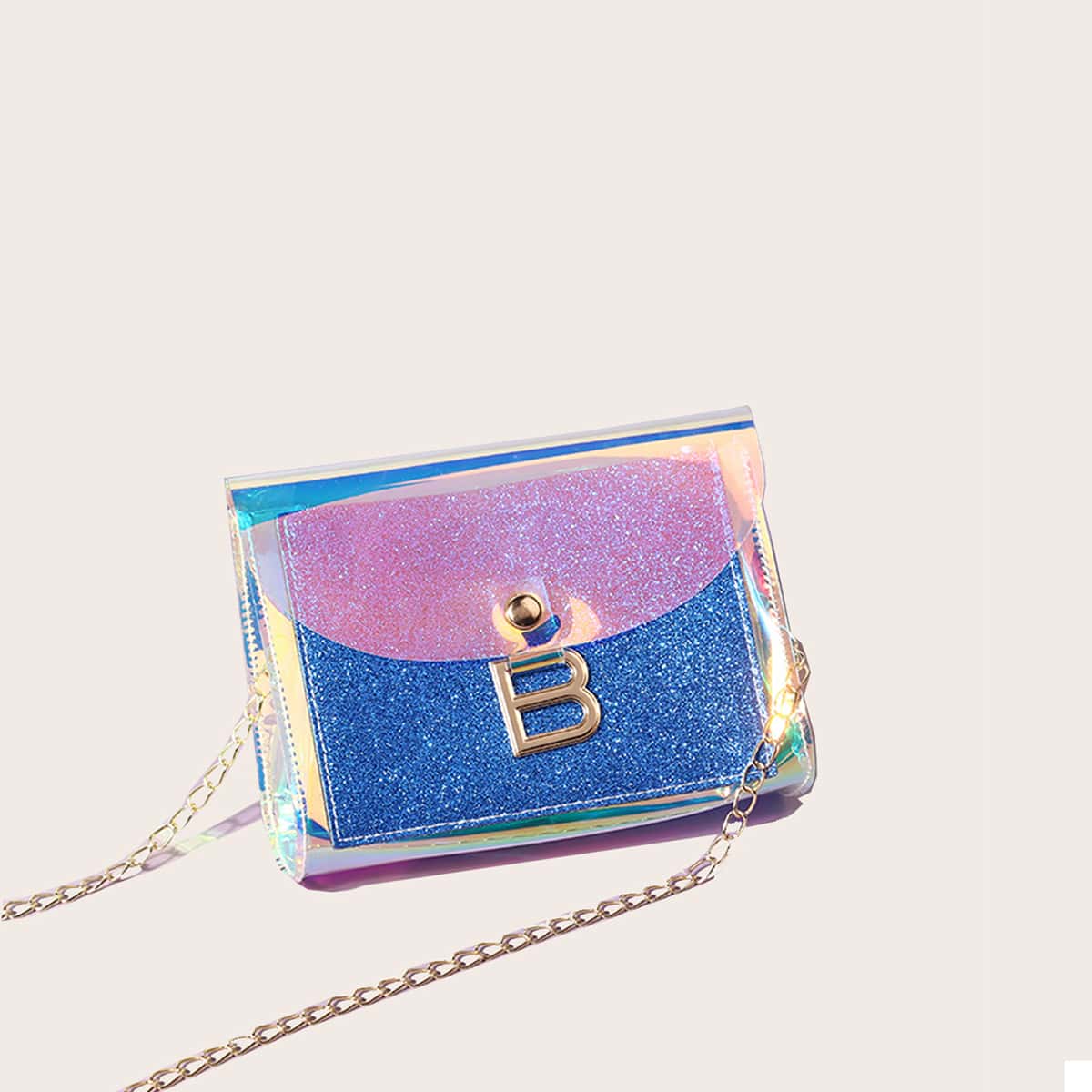 

Holographic Glitter Crossbody Bag, Blue