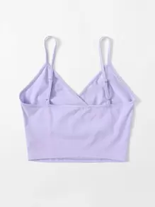 SHEIN EZwear Wrap Detail Solid Cami Top - Lilac Purple - View 2