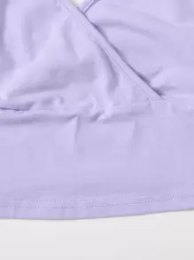 SHEIN EZwear Wrap Detail Solid Cami Top - Lilac Purple - View 4