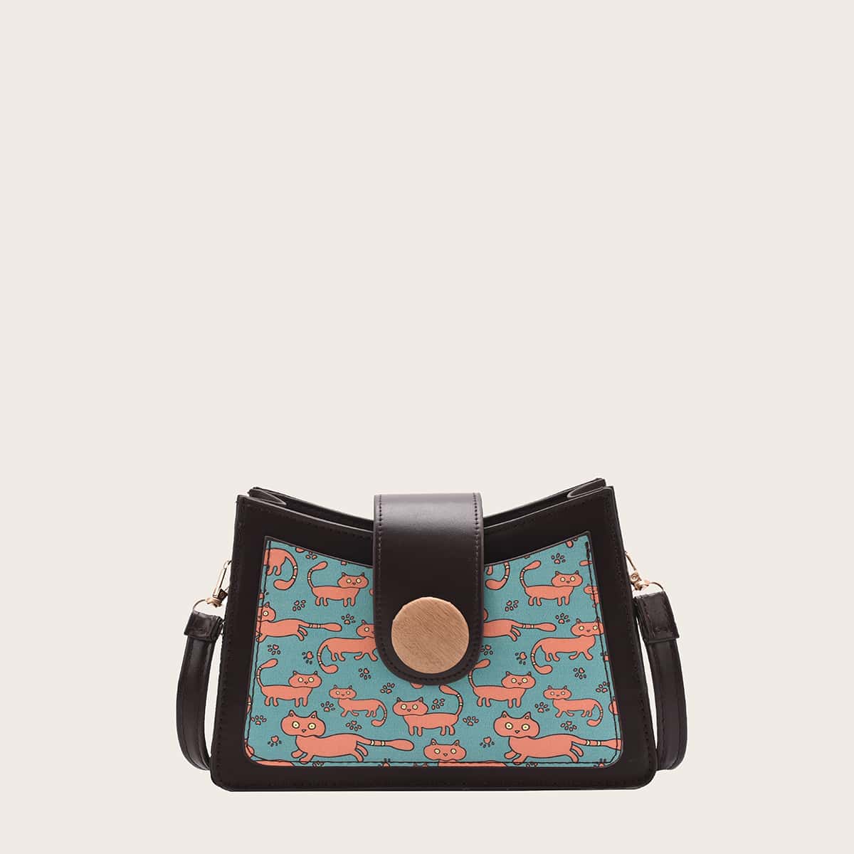 

Cartoon Cat Baguette Bag, Blue