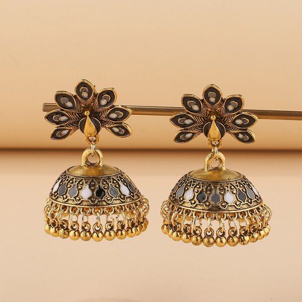 

Vintage Jhumka Earrings, Gold