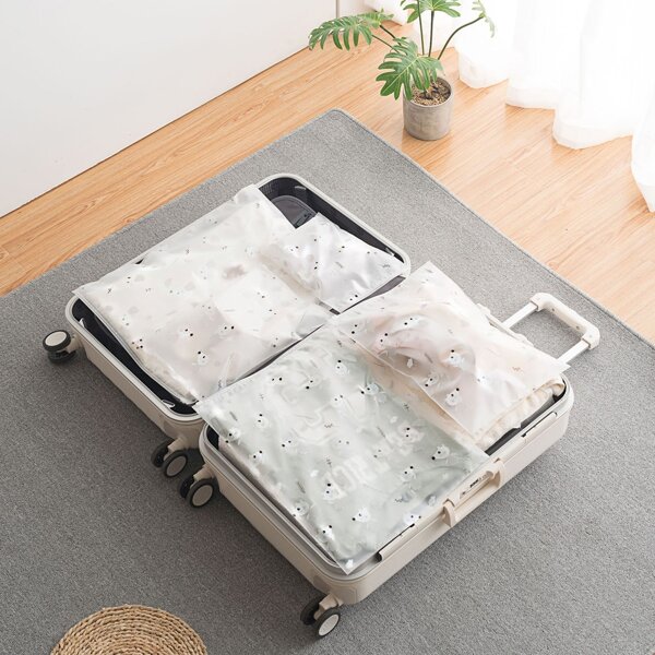 

5pcs Squirrel Print Travel Storage Bag, Multicolor