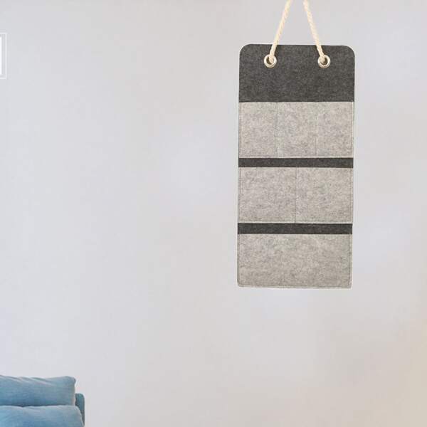 1pc Felt Hanging Bag, Grey