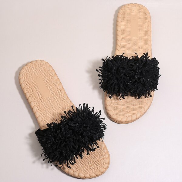 

Flower Decor Slides, Black