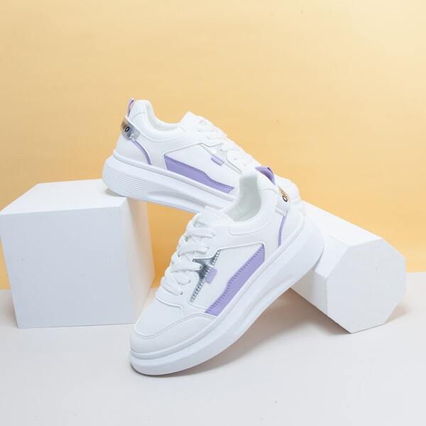 

Color Block Skate Shoes, White
