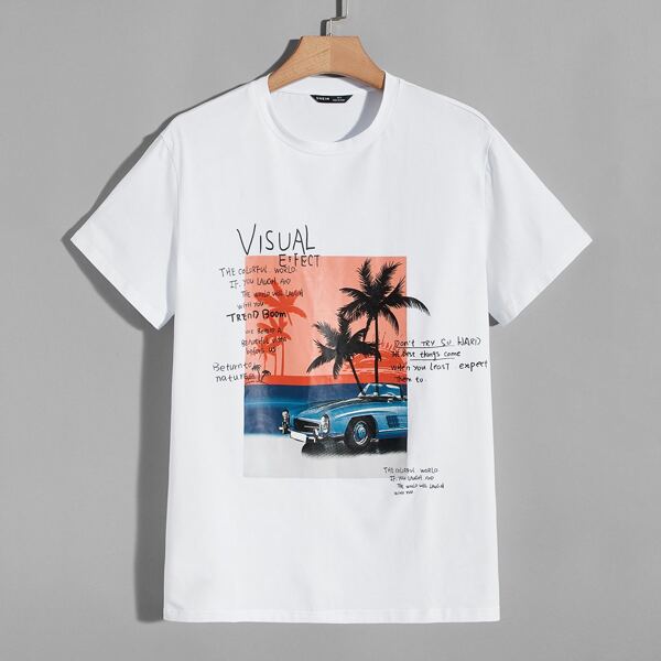 

Men Slogan Graphic Tee, White