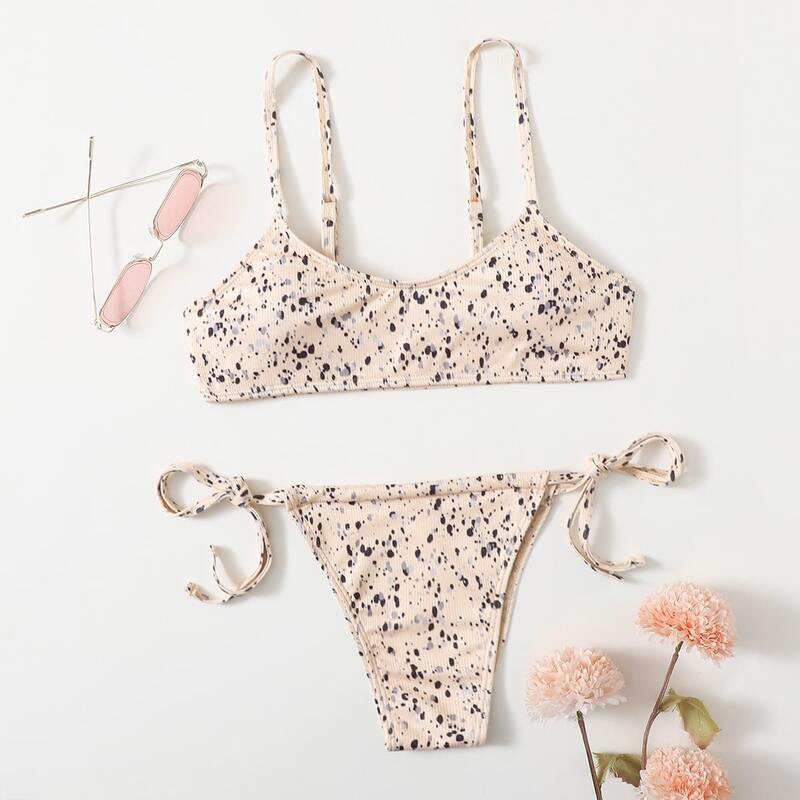 

Dalmatian Tie Side Bikini Swimsuit, Multicolor