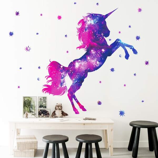 

Unicorn Pattern Wall Sticker, Purple