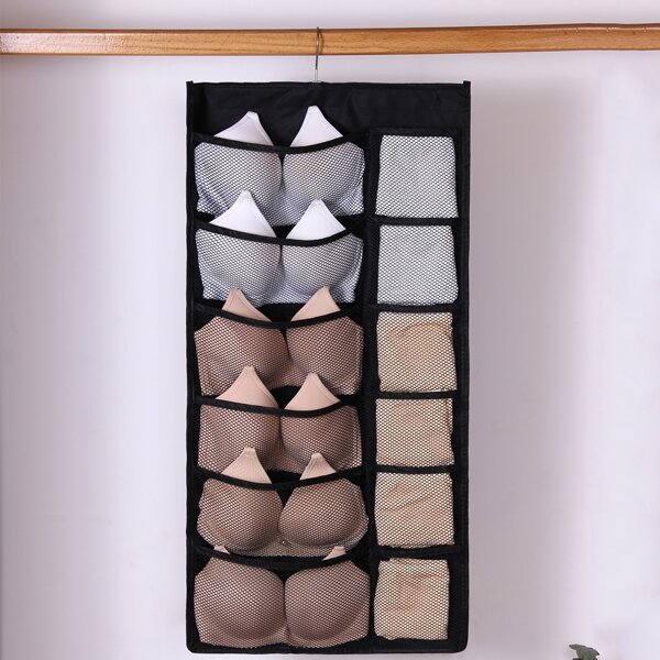 

1pc Double-sided Underwear Hanging Bag, Black