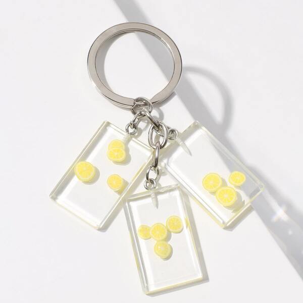 

Fruit Square Charm Keychain, Yellow