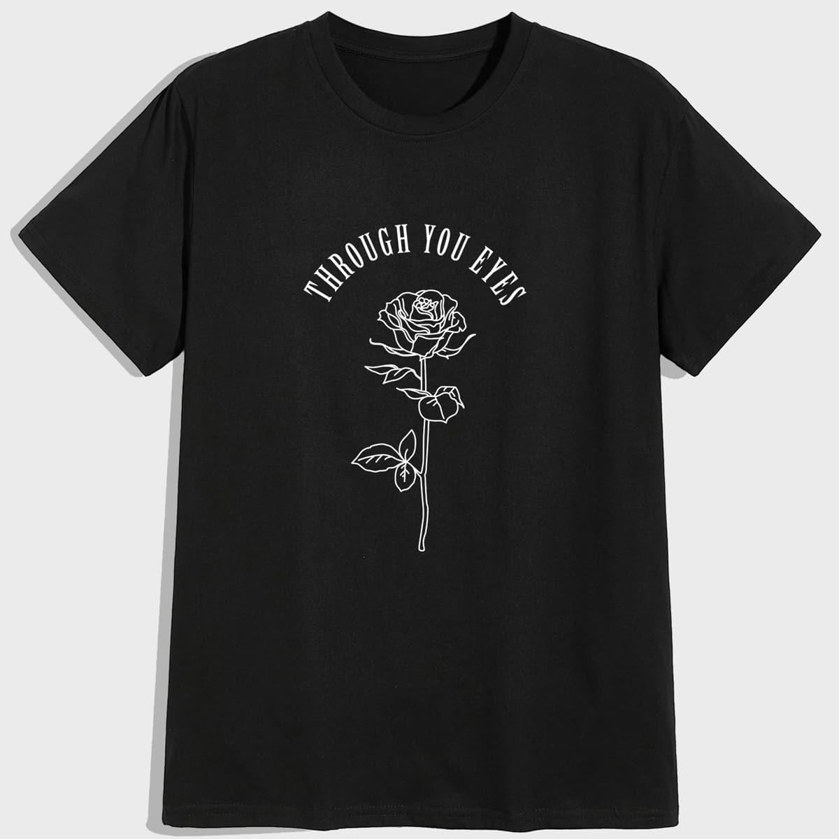 

Guys Letter Rose Graphic Tee, Black