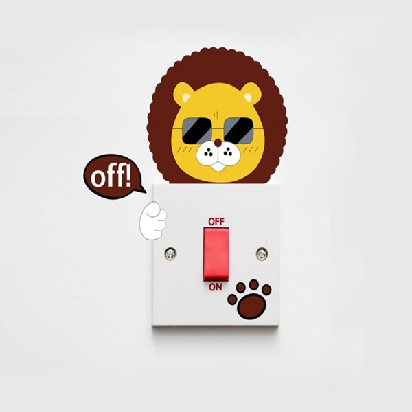 

11pcs Cartoon Animal Print Light Switch Sticker, Multicolor