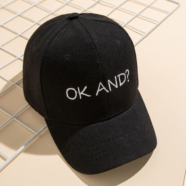 

Kids Letter Embroidery Baseball Cap, Black