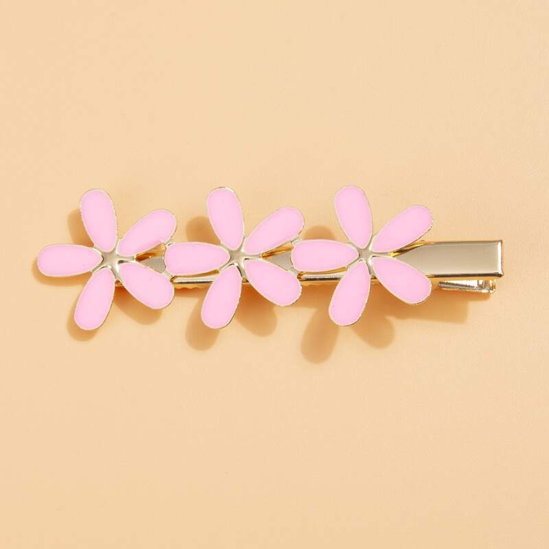 

Flower Decor Hair Clip, Pink