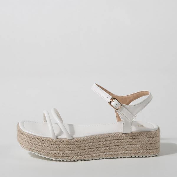

Ankle Strap Espadrille Wedge Sandals, White
