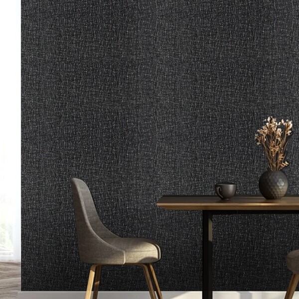 

1sheet Solid Color Waterproof Wall Paper, Black