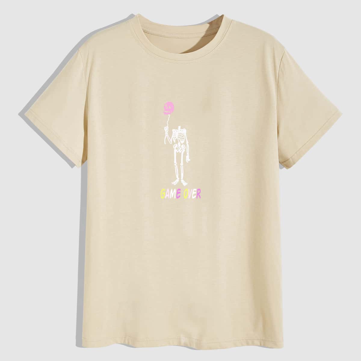 

Guys Letter Skeleton Graphic Tee, Khaki
