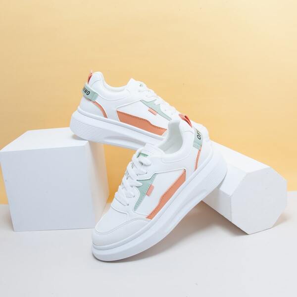 

Color Block Skate Shoes, White