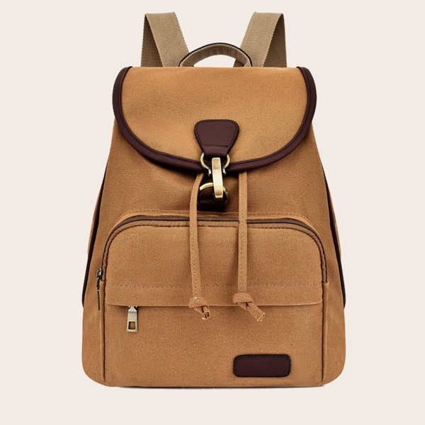 

Canvas Flap Backpack, Camel