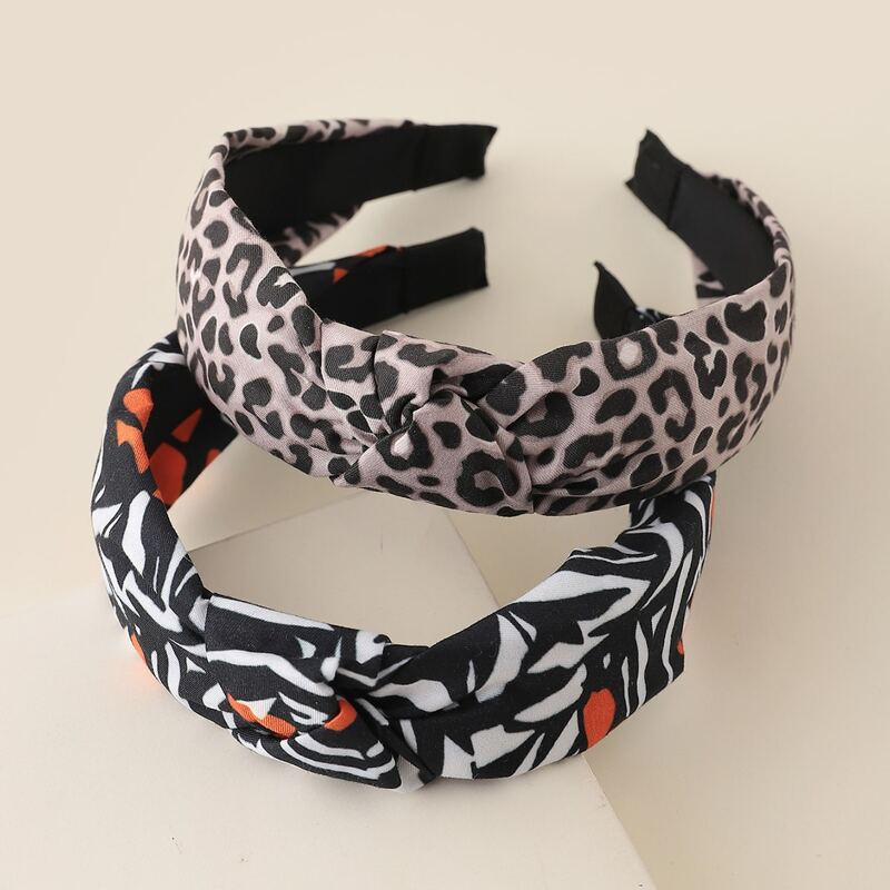 

2pcs Leopard Pattern Hair Hoop, Multicolor
