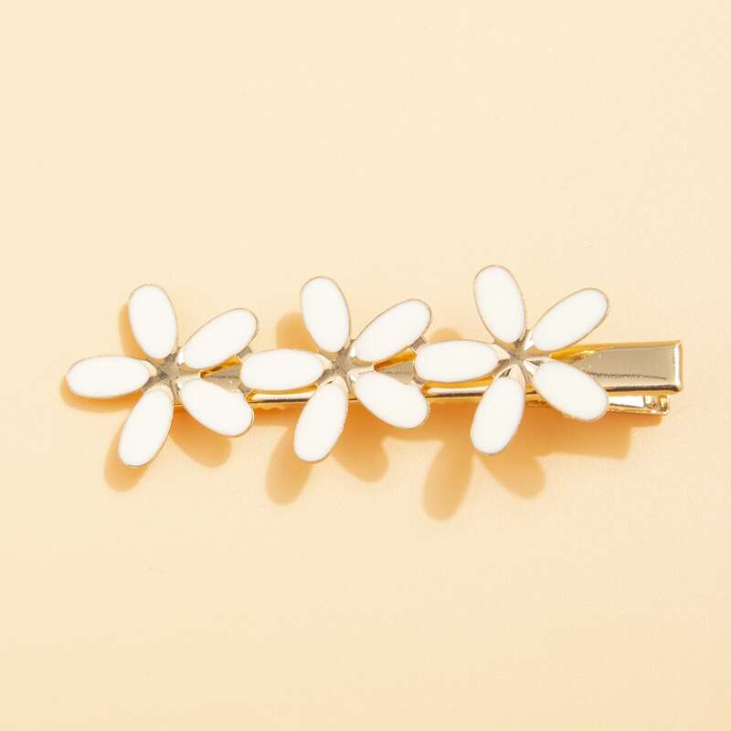 

Flower Decor Hair Clip, Beige