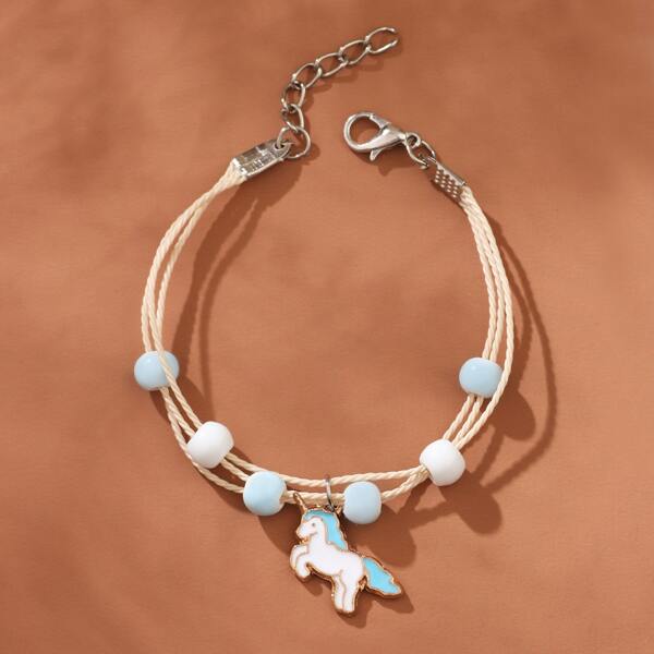 

Boys Unicorn Charm Bracelet, Baby blue