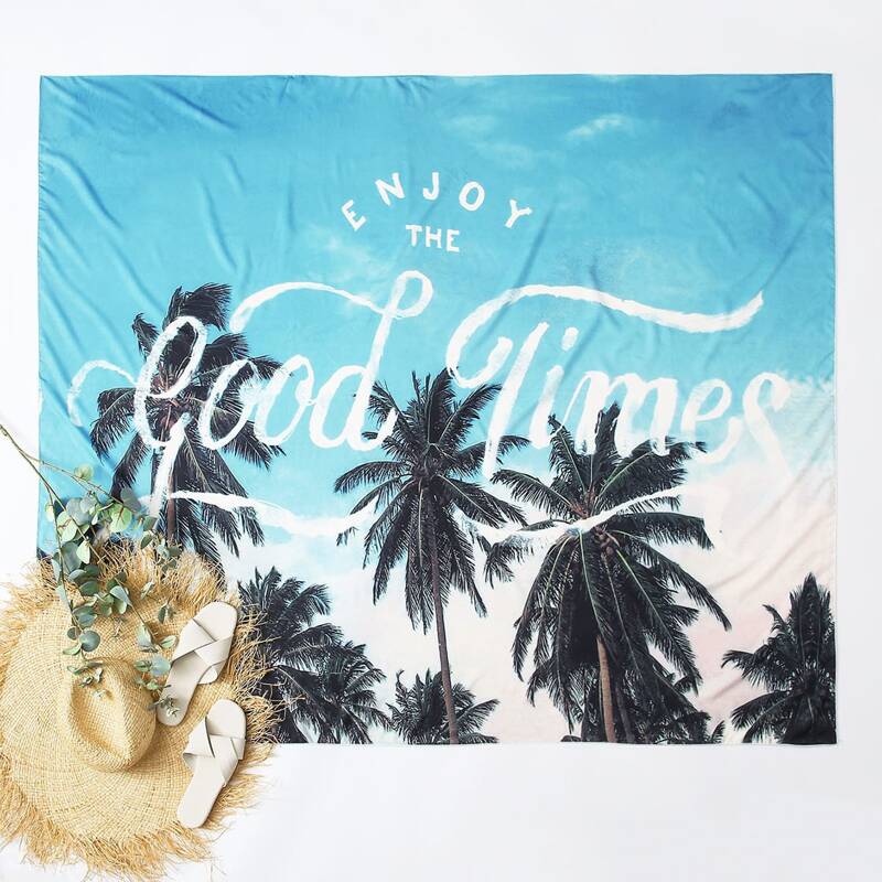 

Palm Tree & Letter Pattern Beach Blanket, Multicolor