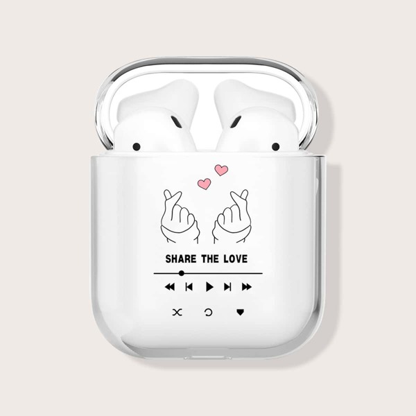 

Heart Pattern Clear Airpods Case, Multicolor