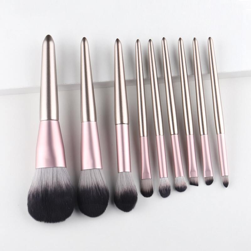 

9pcs Makeup Brush Set, Champagne