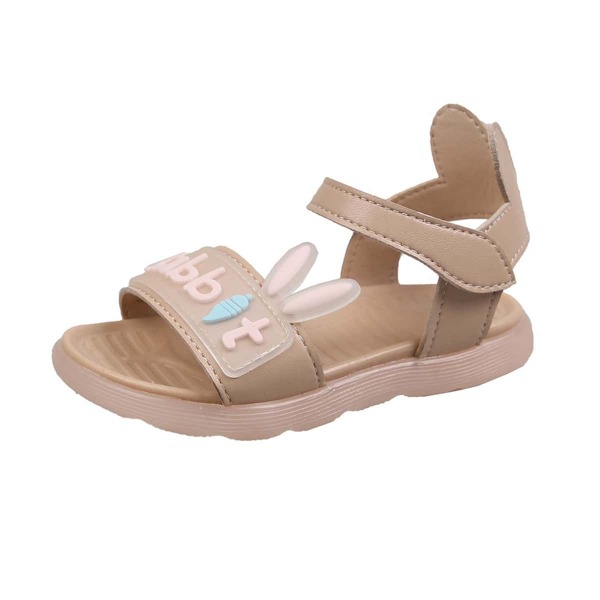 

Toddler Girls Letter Patch Velcro Strap Sandals, Khaki