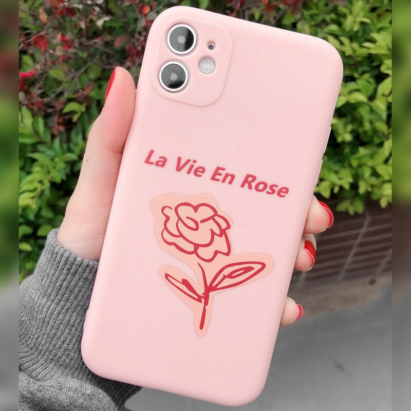 

Rose Pattern iPhone Case, Pink