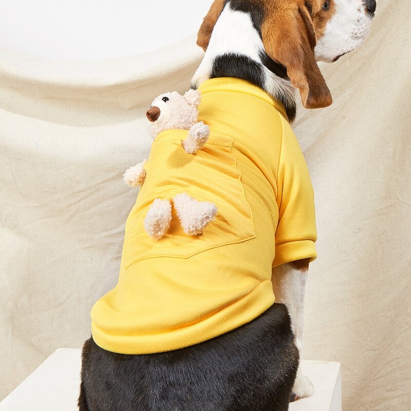 

Bear Doll Decor Pet Sweatshirt, Yellow