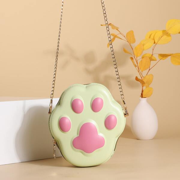 

Cartoon Design Chain Crossbody Bag, Multicolor