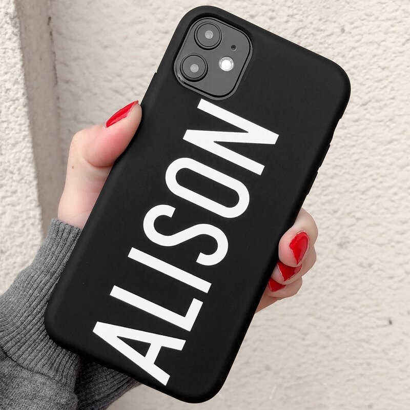 

Letter Print iPhone Case, Black and white