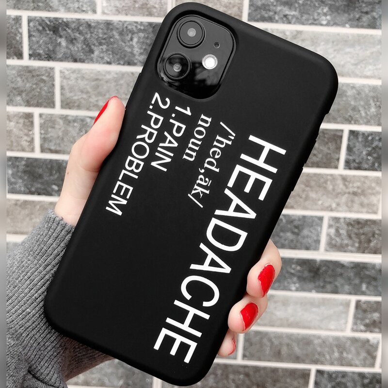 

Letter Print iPhone Case, Black and white