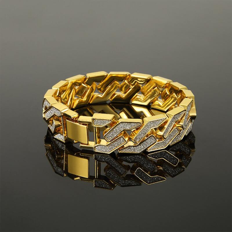 

Guys Glitter Chain Bracelet, Gold