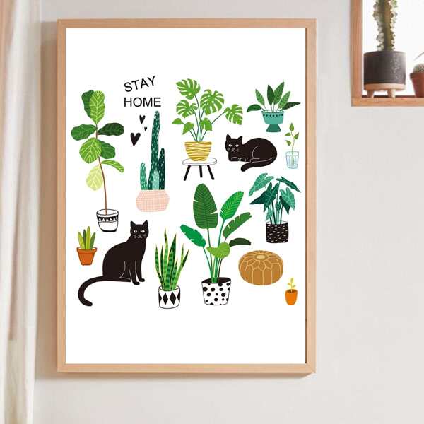 

Plant Print Unframed Painting, Multicolor