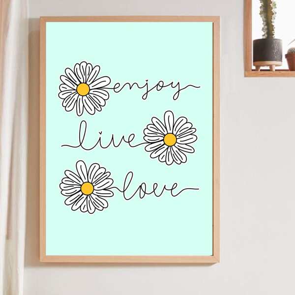 

Daisy Print Unframed Painting, Multicolor
