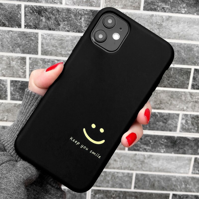 

Smile Print iPhone Case, Black