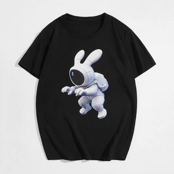 

Men Astronaut Print Tee, Black