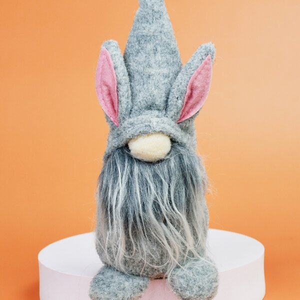 

1pc Plush Rabbit Decoration, Grey