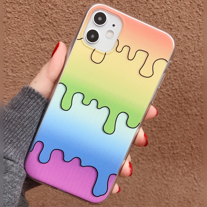

Cartoon Colorblock iPhone Case, Multicolor