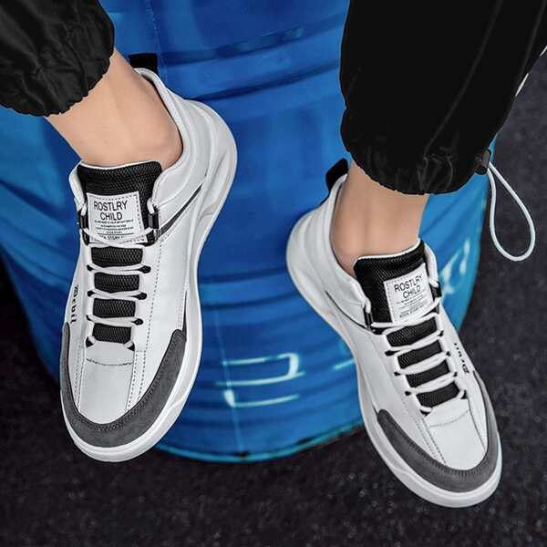 

Men Letter Graphic Skate Shoes, White