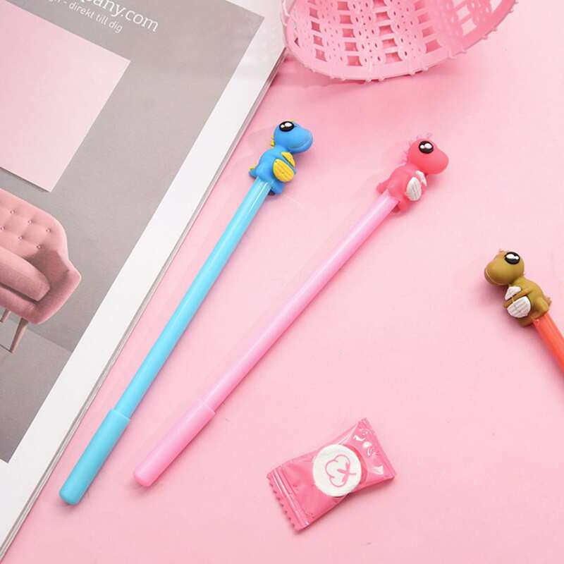 

2pcs Cartoon Dinosaur Gel Pen, Multicolor
