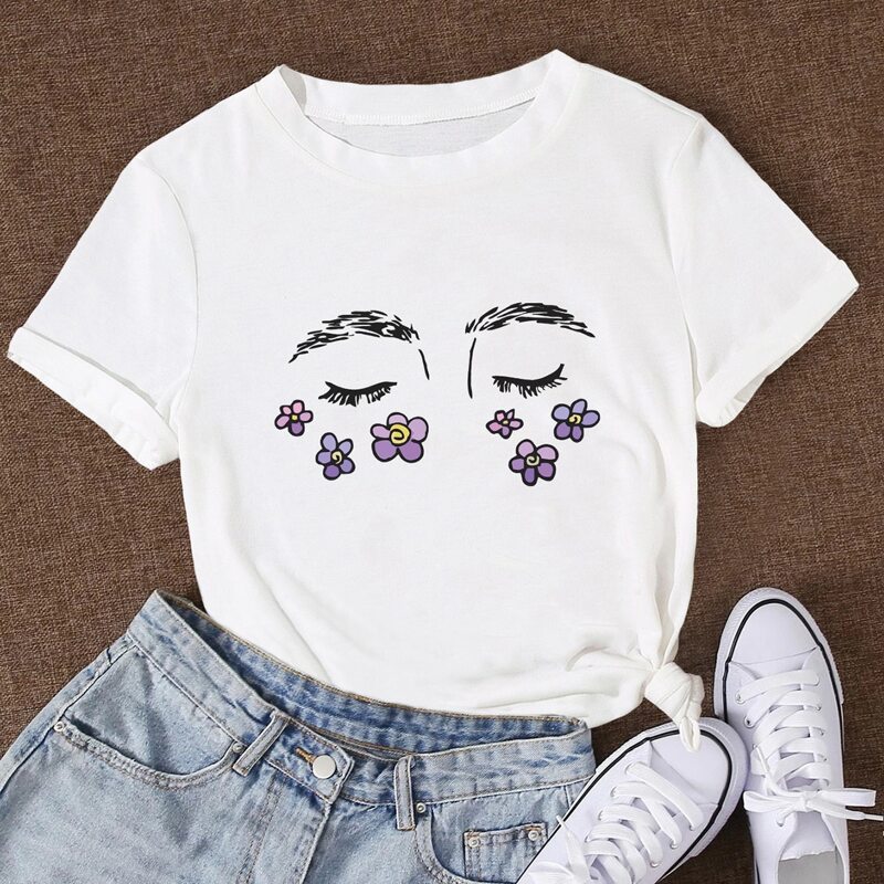 

Floral & Figure Graphic Tee, White