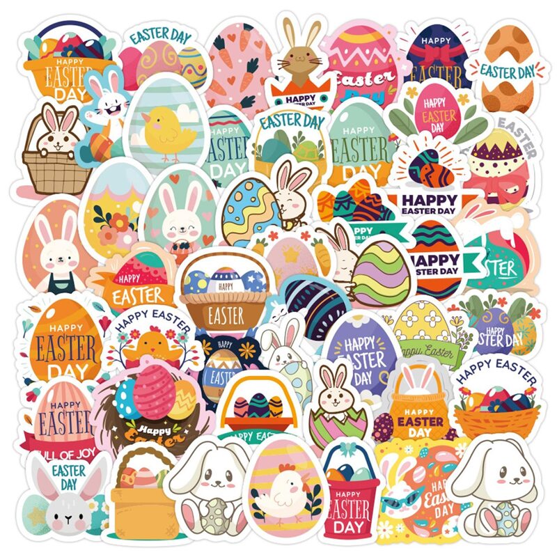 

50pcs Cartoon Rabbit Sticker, Multicolor