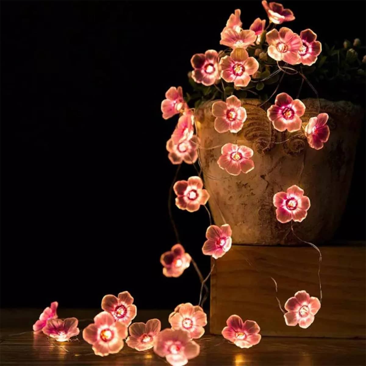 

20pcs Cherry Blossoms Shaped Bulb String Light, Multicolor